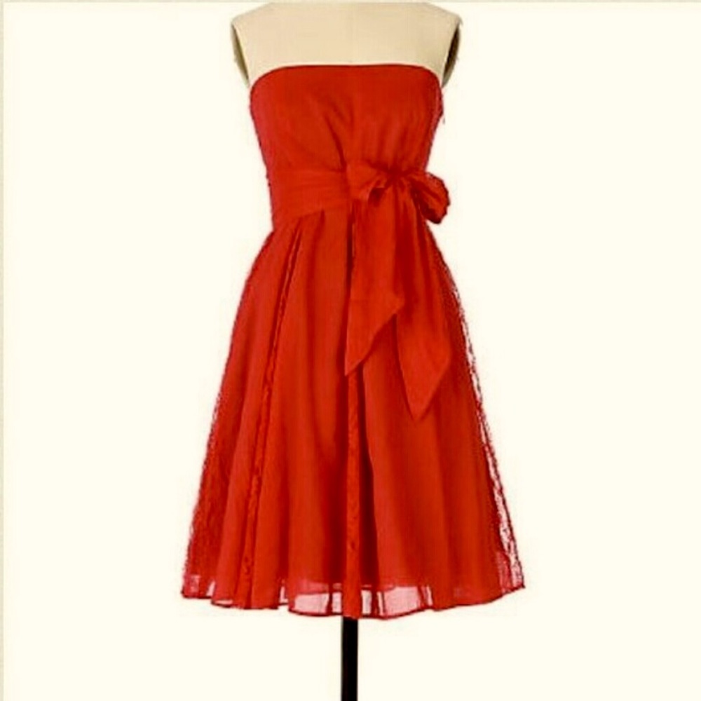 Anthropologie Cotton Strapless Dress